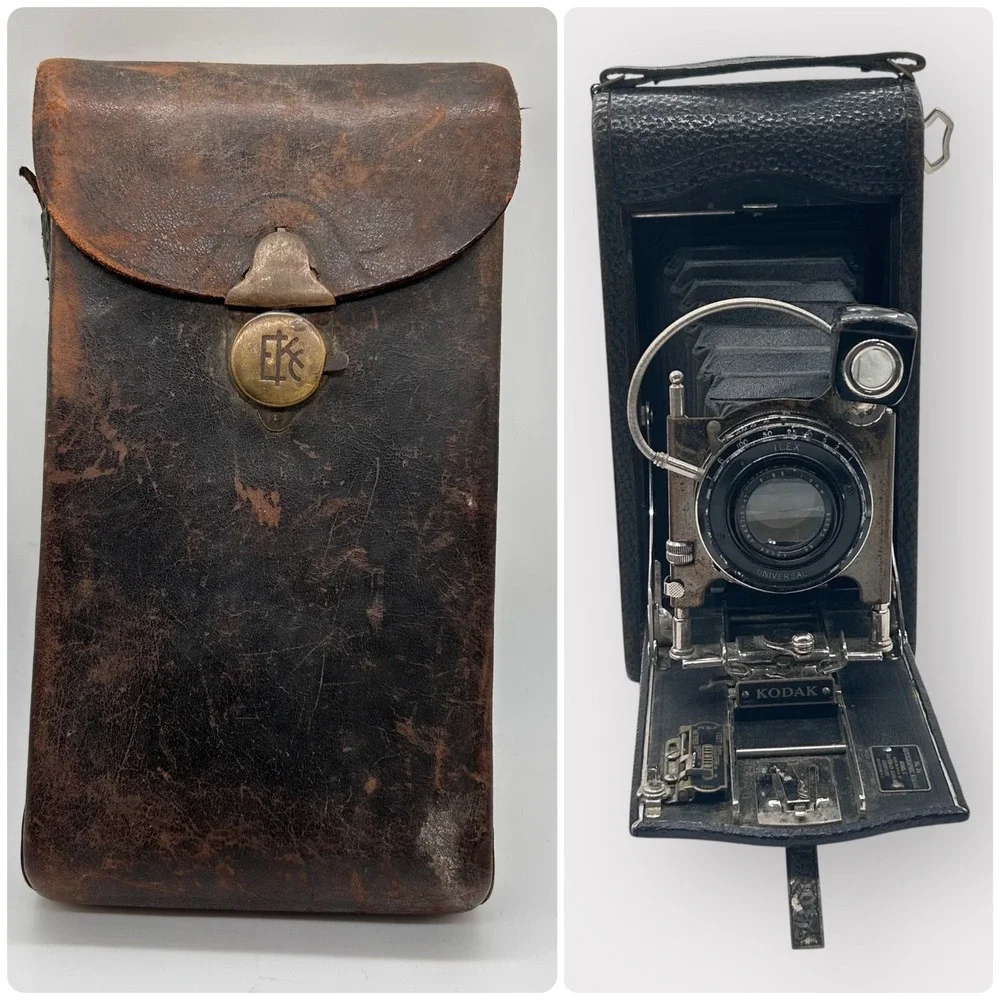 Vintage 1910-1915 Kodak No 3A Autographic Folding Pocket Camera & Case Model C